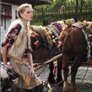 Anthropologie Faux Fur Reversible Vest